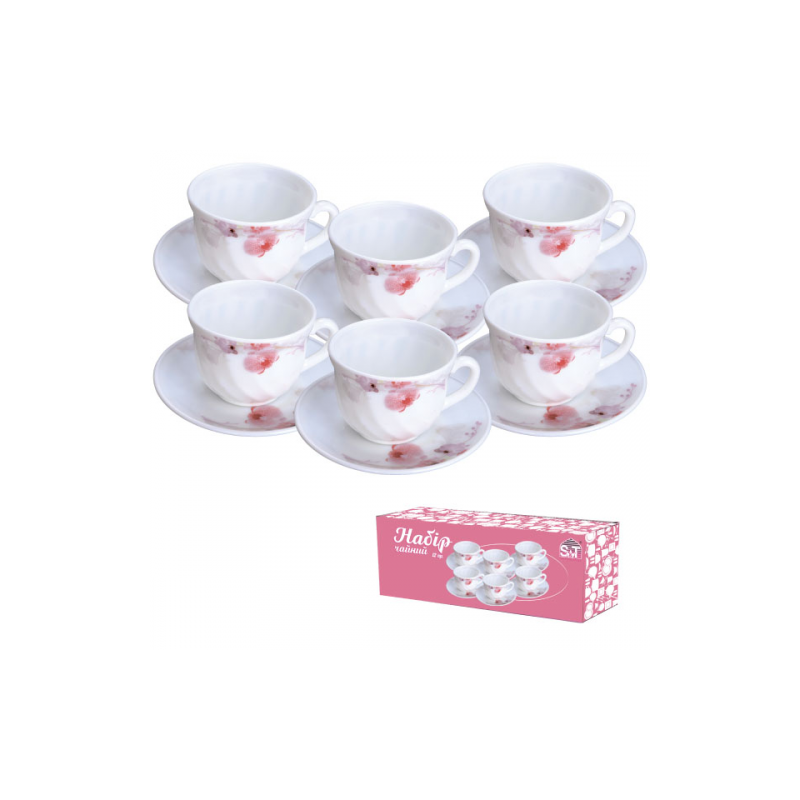 Набір чайний 12 пр. 30055 Рожева орхідея 61099